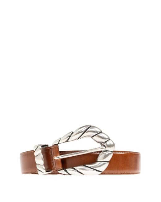 IRO White Twisted-Buckle Leather Belt