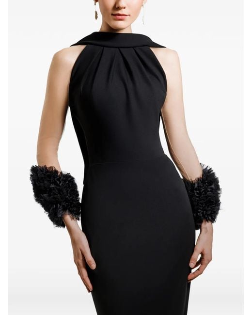 Gemy Maalouf Black Halterneck Slim-Cut Dress