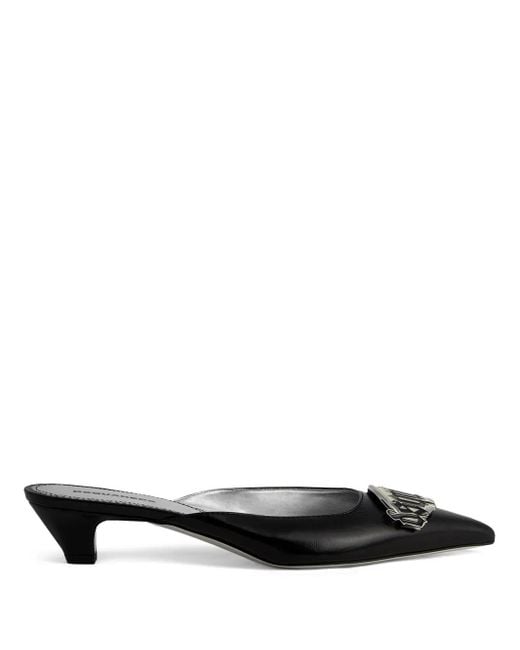 DSquared² Black Mules mit Logo-Schild 35mm