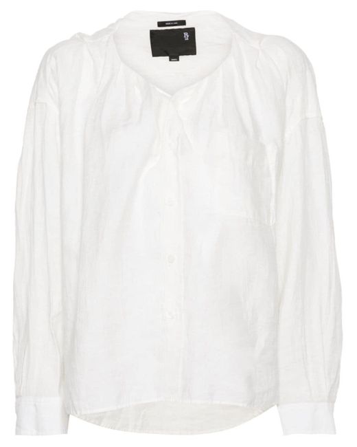R13 Overhemd Met Slub Textuur in het White