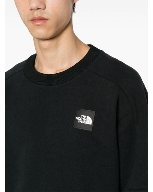 The North Face Black Rubberised-logo Cotton Sweatshirt for men