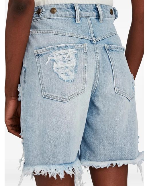SER.O.YA Blue Mia Frayed Shorts