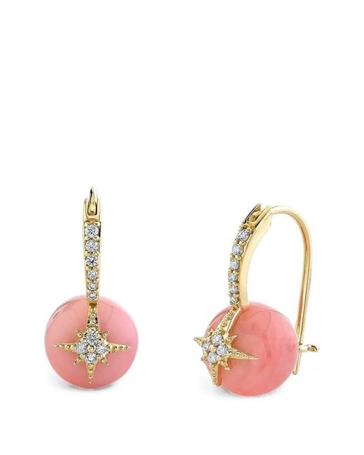 Sydney Evan Pink Starburst Opal Earrings