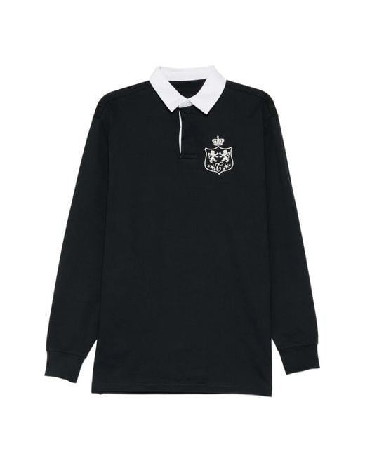 CAVENDISH® Black Logo-Embroidered Polo Shirt for men