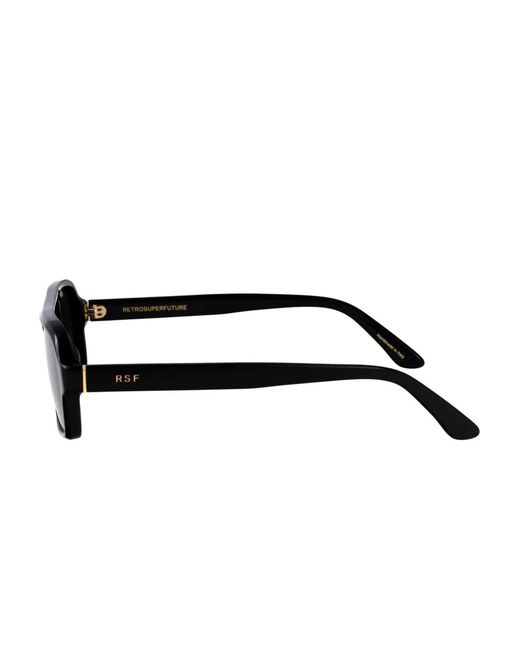 Retrosuperfuture Black Vico Rectangle-Frame Sunglasses