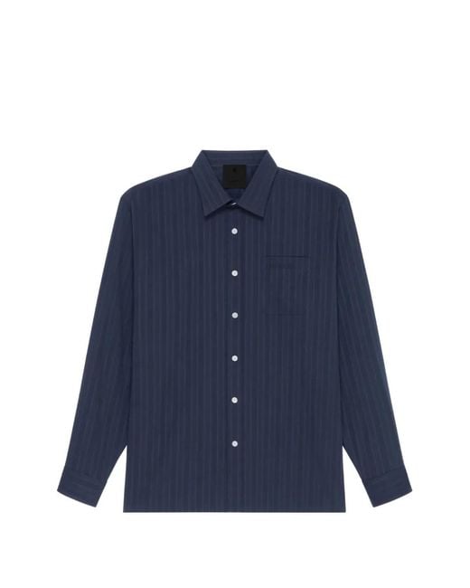 Givenchy Blue Pocket Striped Shirt for men