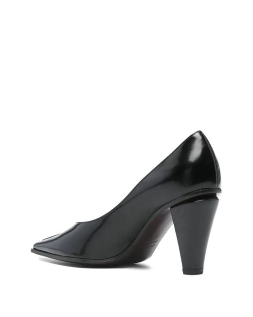 Roberto Festa Black Pointed-Toe Leather Pumps