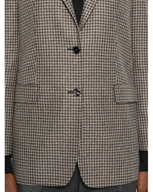 Tagliatore Gray Houndstooth-Check Single-Breasted Blazer