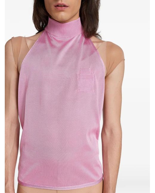ROT Pink The Halter Silk Top