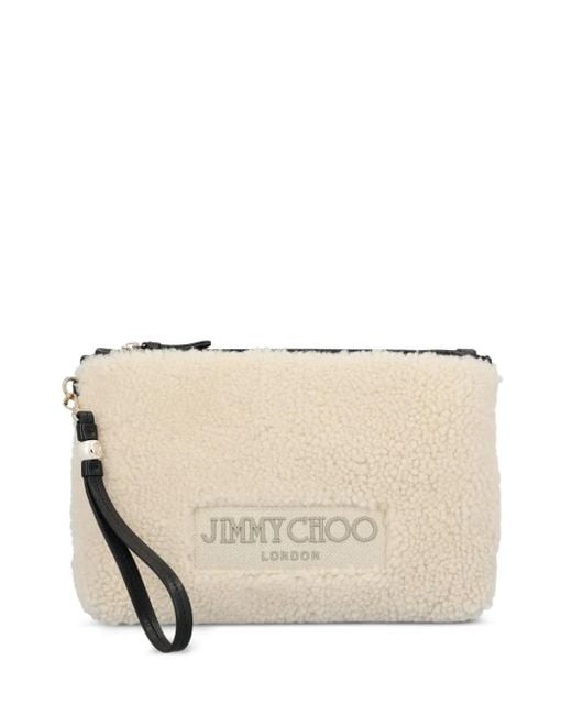 Pochette En Peau Lainée Jimmy Choo en coloris Natural