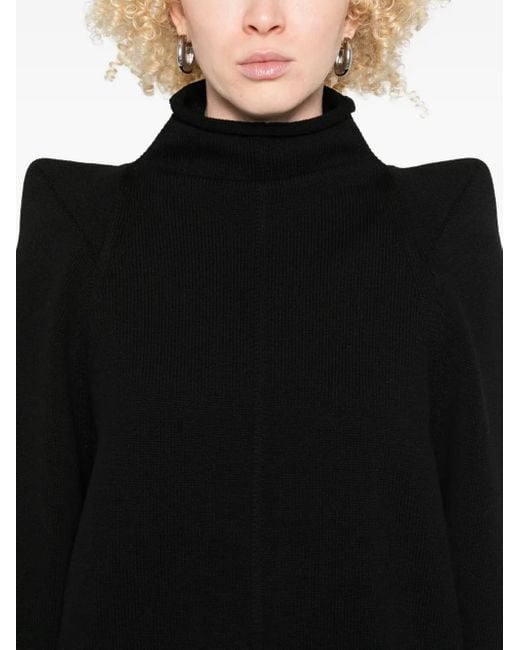 Rick Owens Trui Met Wijde Mouwen En Hoge Hals in het Black
