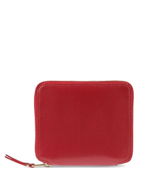 Comme des Garçons Red Zip-Around Leather Wallet