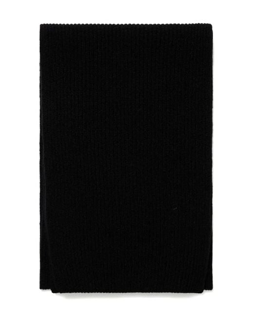 Sunspel Black Ribbed-Knit Scarf for men