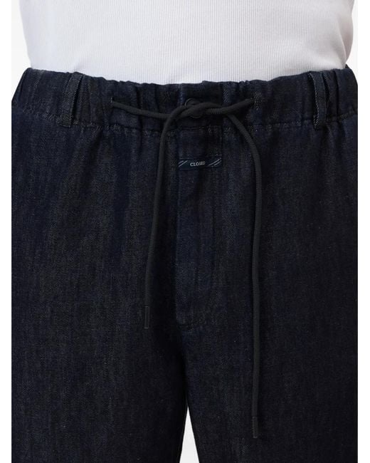 Closed Black Tropea Drawstring-Waist Jeans for men
