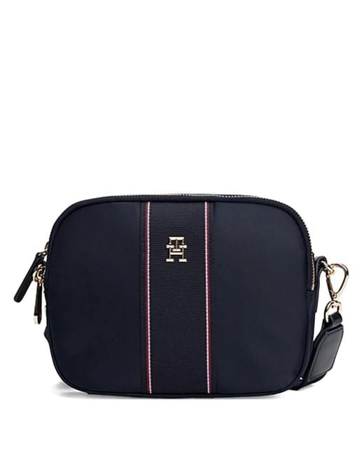 Tommy Hilfiger Blue Striped-Detail Cross Body Bag