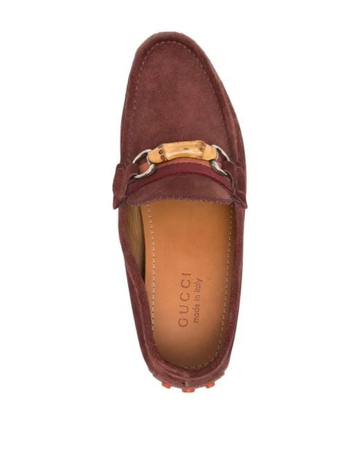 Gucci Horsebit-Detail Boat Shoes in Red for Men Lyst UK