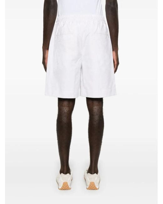 Eleventy White Pattern-Jacquard Shorts for men