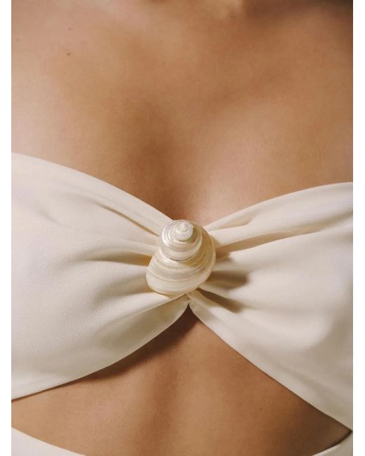 Baobab White Josefina Maxi Shell-Motif Cutout-Design Dress