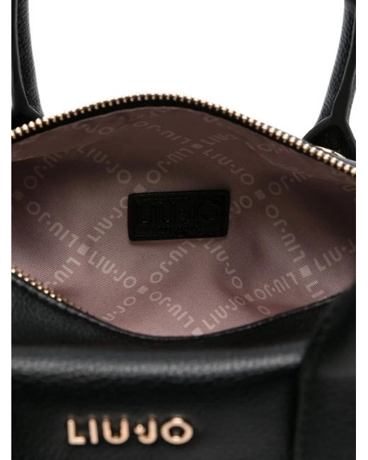 Bolso shopper con charm y asa redonda Liu Jo de color Black