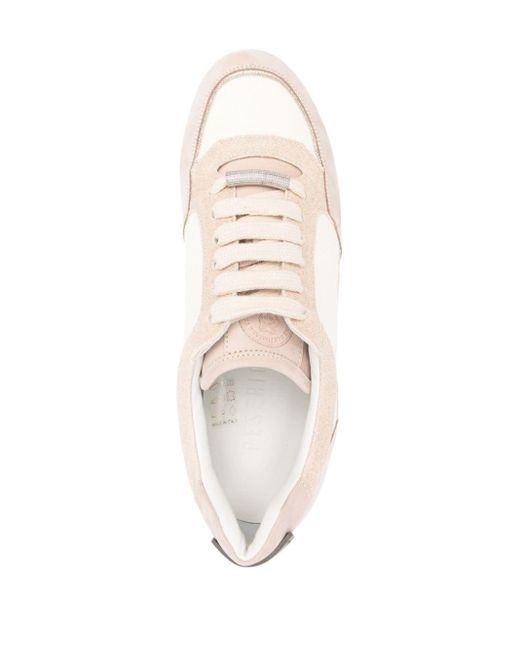 Peserico Natural Punto Luce-chain Leather Sneakers