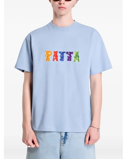 PATTA Blue Gummi Logo-Print T-Shirt