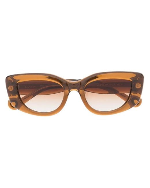 Lanvin Brown Engraved-Logo Tinted Sunglasses
