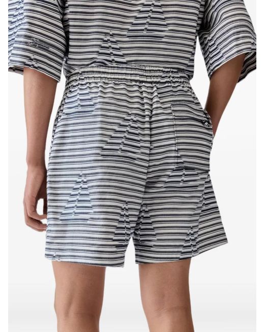 Jacquemus White Caleçon Striped Cotton Shorts for men