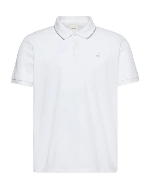 Calvin Klein White Ss Refined Pique Tipped Classic for men