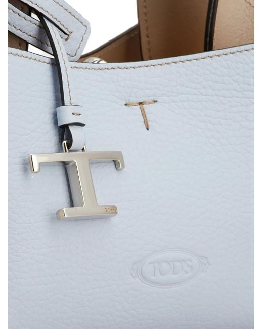 Tod's Blue Mini Leather Tote Bag