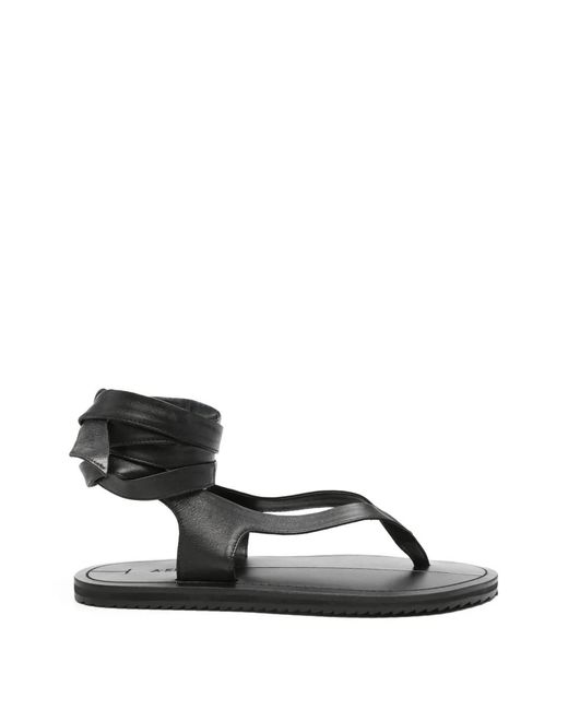 A.Emery Black Elmer Flat Sandals