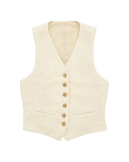Fortela Natural Button V-Neck Waistcoat