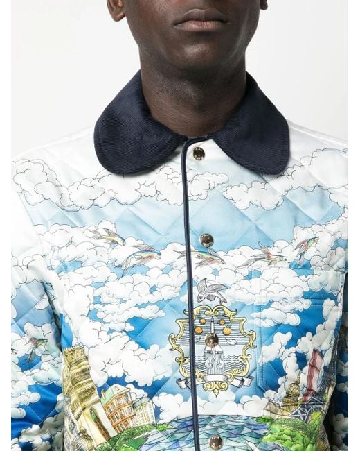 Casablanca Blue Graphic-print Quilted Jacket - Men's - Cotton/polyester for men