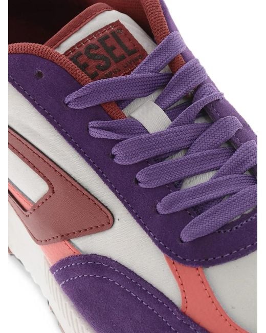 DIESEL Purple S-Tyche Logo-Patch Sneakers