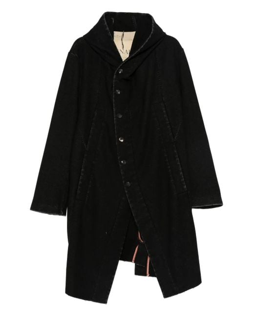 メンズ Masnada Hooded Button-fastening Coat Black