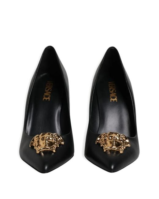 Versace Black Medusa Aevitas Leather Pumps