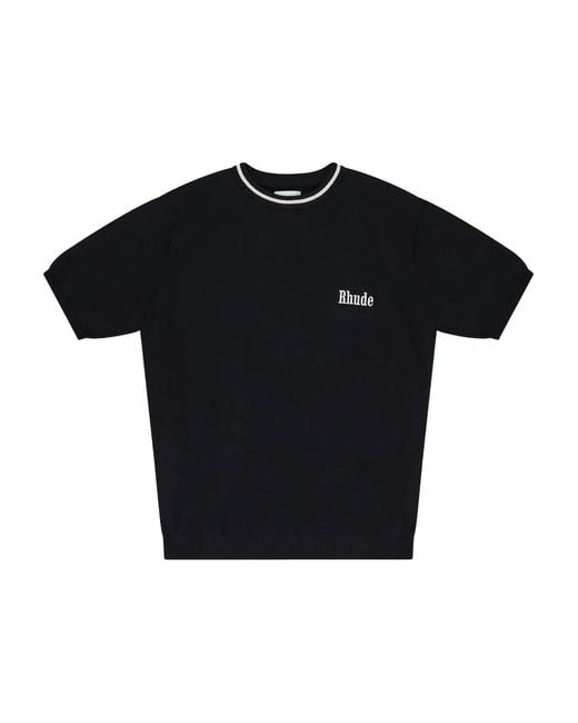 Rhude Black T-Shirt À Détail De Logo for men