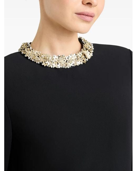 Cinq À Sept Black Flower Dots Embellished Dress