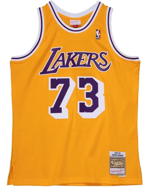 メンズ Mitchell & Ness 1998-1999 Dennis Rodman Los Angeles Lakers スウィングマン プレイヤー ジャージ Orange