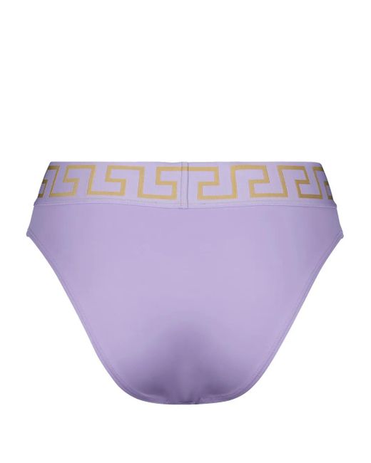 Versace Purple Greca Border Bikini Bottoms