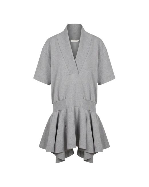 FIDAN NOVRUZOVA Gray Marta Ruffled Mini Dress