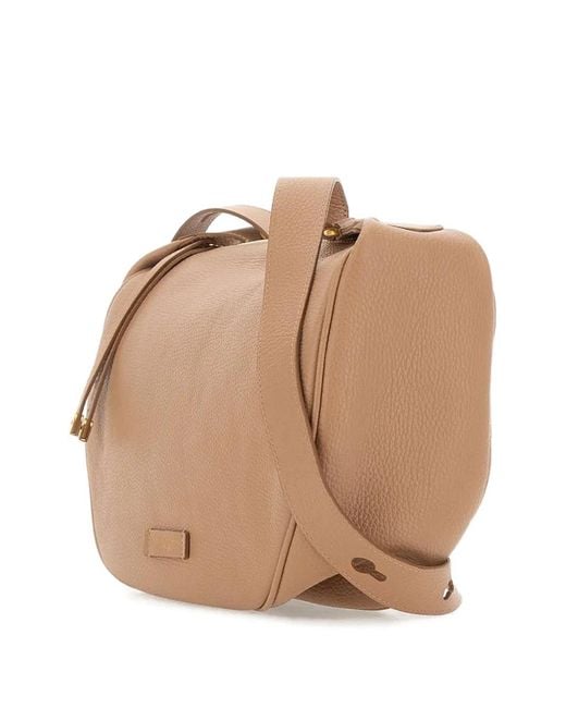 Gianni Chiarini Brown Charlotte Hammered Zip Shoulder Bag