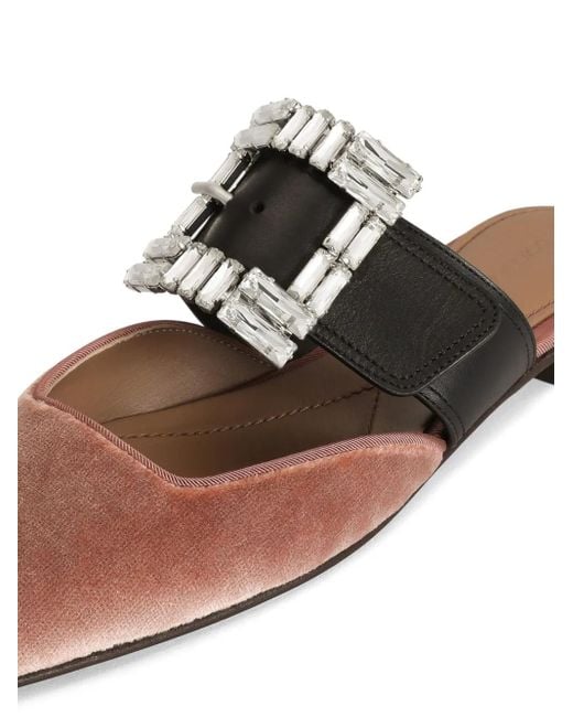 Dolce & Gabbana White Crystal-Buckle Slippers