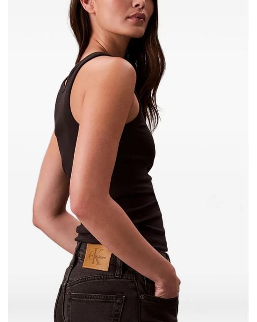 Calvin Klein Black Logo-Patch Jeans