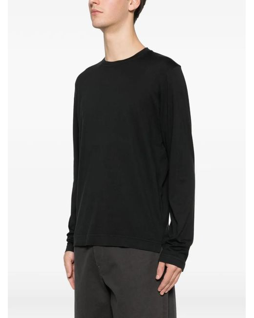 Fedeli Black Long-Sleeve T-Shirt for men