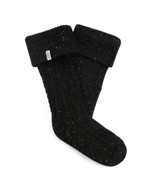Ugg Black Sienna Cable-Knit Socks