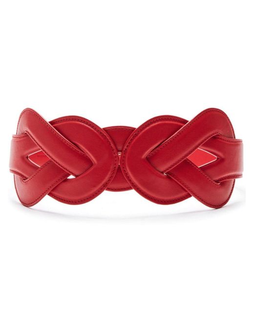 Altuzarra Red Loopy Leather Belt