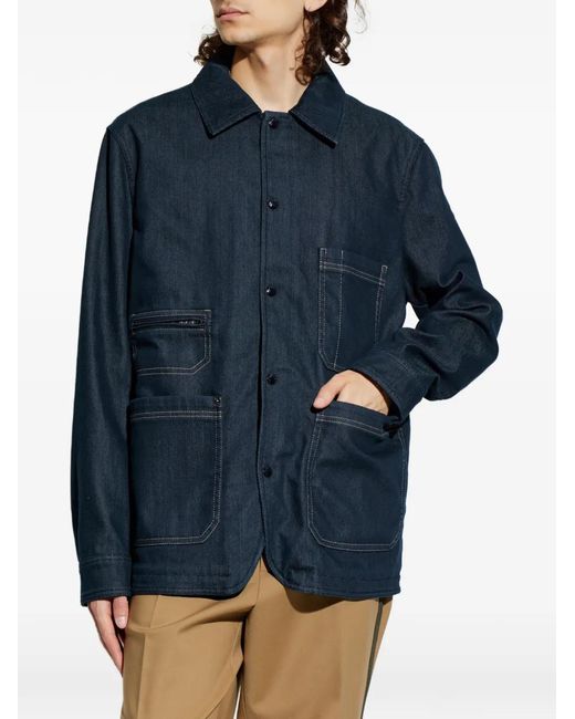 Moncler Blue Haderu Logo-Patch Jacket for men