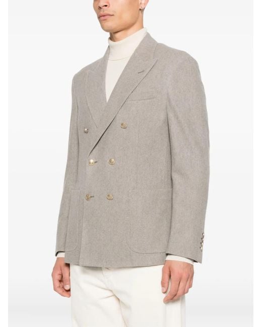 Eleventy Gray Double-Breasted Blazer for men