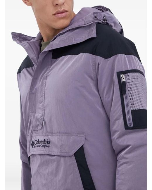 Columbia Purple Challenger Half-Zip Panelled Hoodie for men