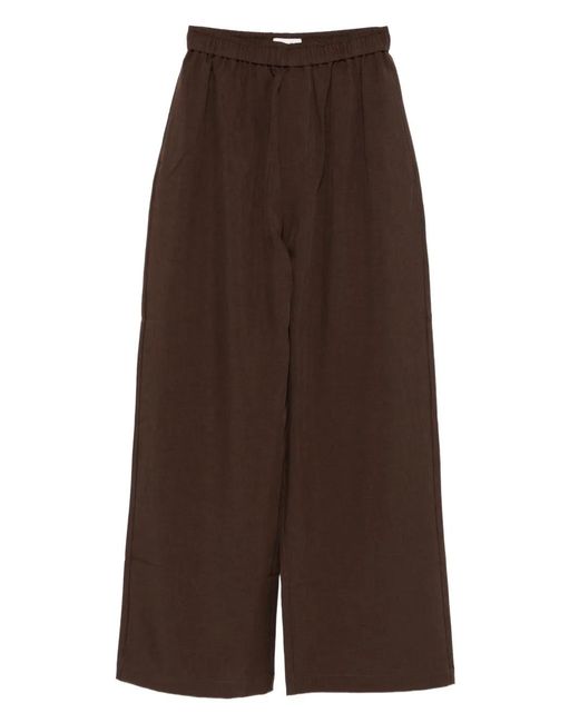 Frankie Shop Brown Elasticated-Waist Trousers
